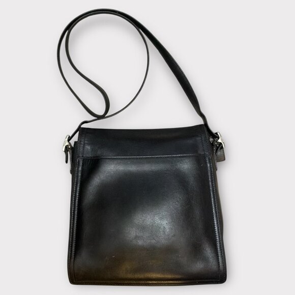 VTG Coach Legacy Monterey Flap 6147 Black Leather Nickel Shoulder Bag 90s Turkey - Picture 5 of 10